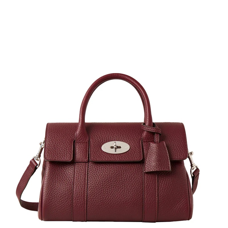 Bayswater Satchel Black Cherry Heavy Grain