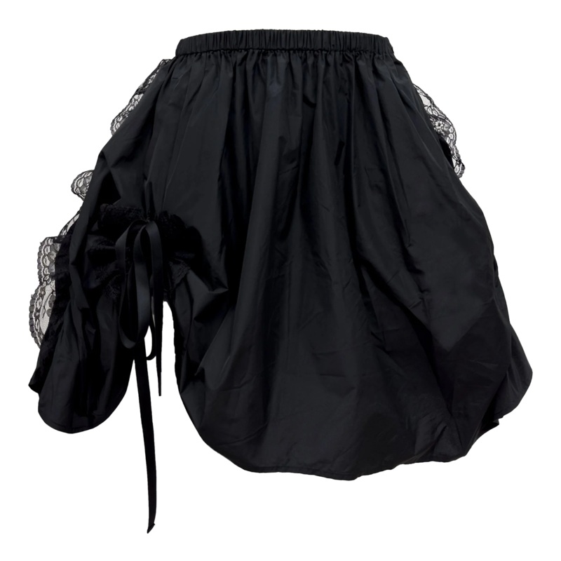 Black Ruched Mini Skirt
