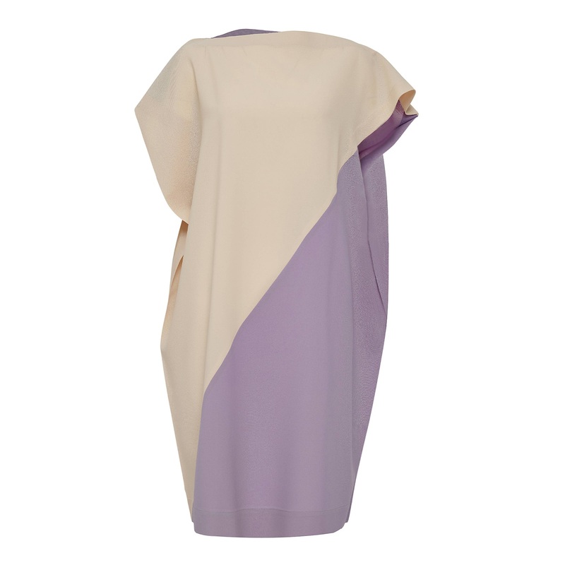 Flat T Bi Color Woven Dress