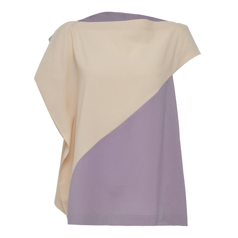 Flat T Bi Color Woven Top