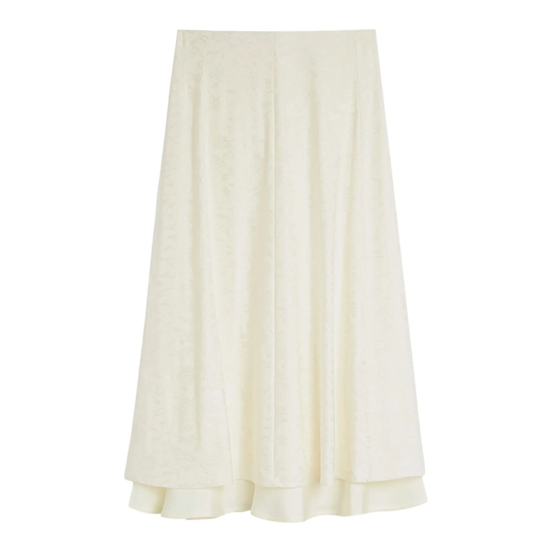 Fluid Viscose Flower Skirt