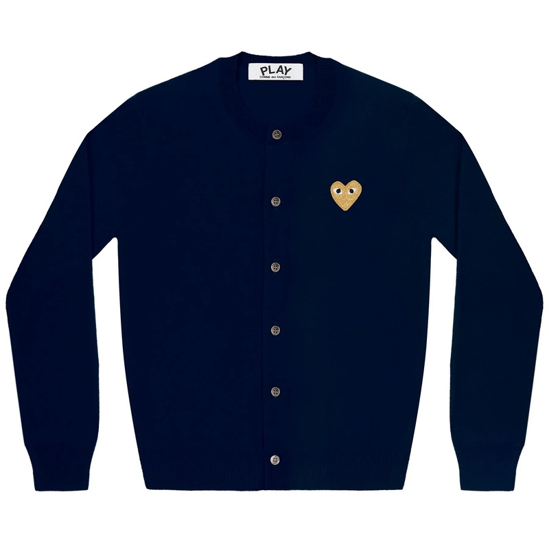 Round-Neck Gold Emblem Cardigan Unisex