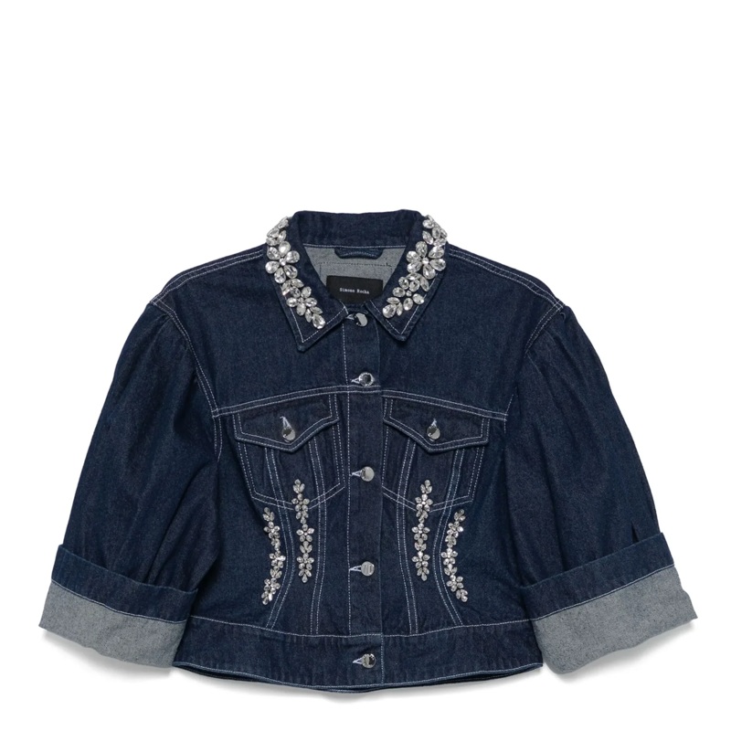 Sculpted Cropped Denim Jacket