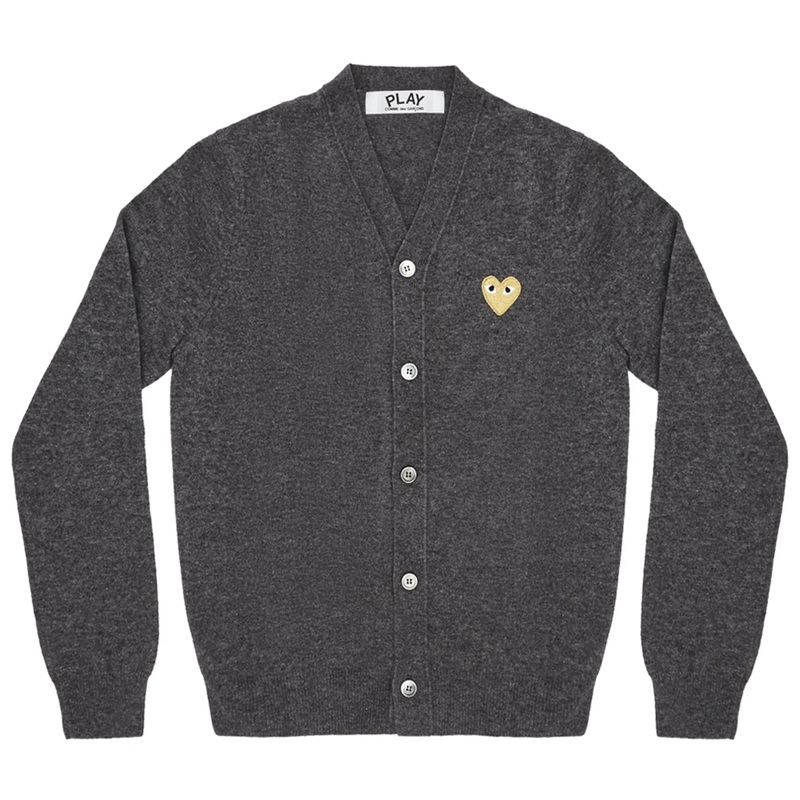 V-Neck Cardigan Gold Emblem Unisex