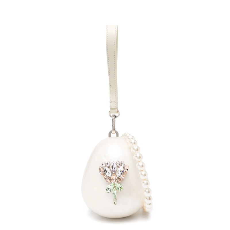 Embellished Micro Pearl Egg Bag