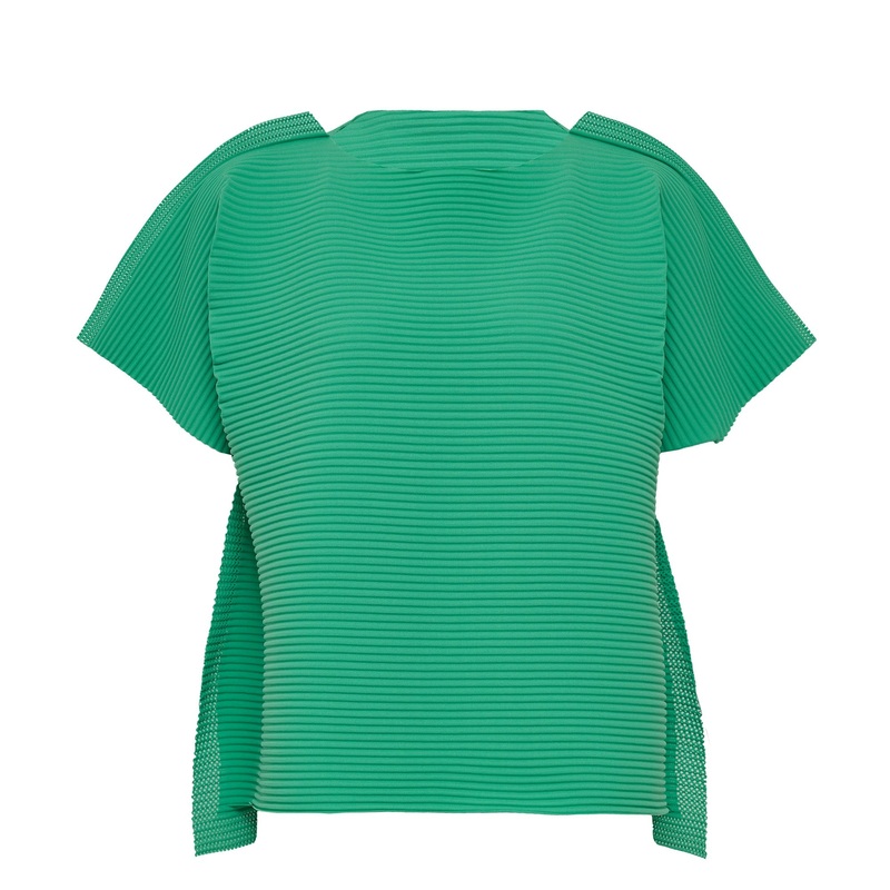 Frame Mesh Pleats Top