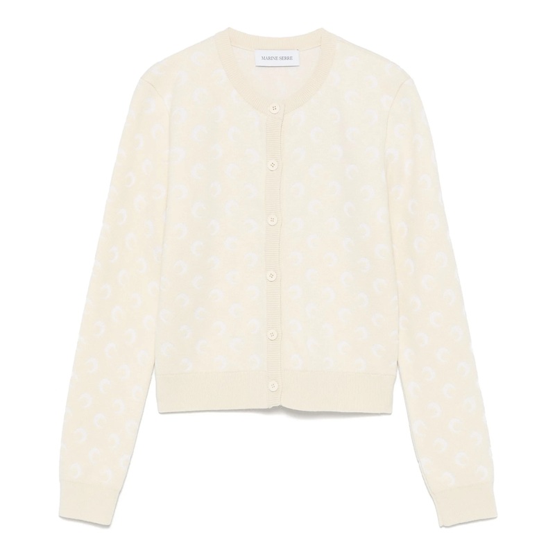 Moon Jacquard Knit Fitted Cardigan