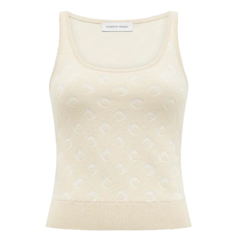 Moon Jacquard Knit Strap Top