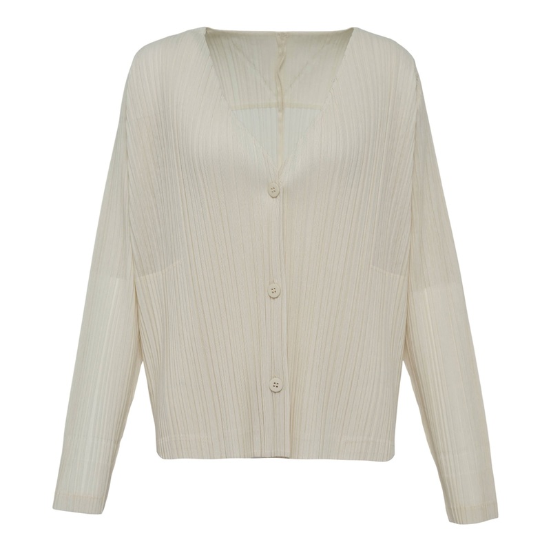 Ramie Pleats Cardigan