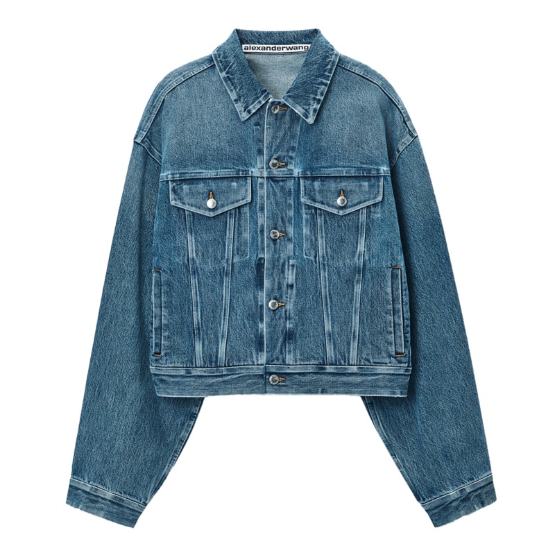 Rounded Trucker Jacket With Bonded Seams