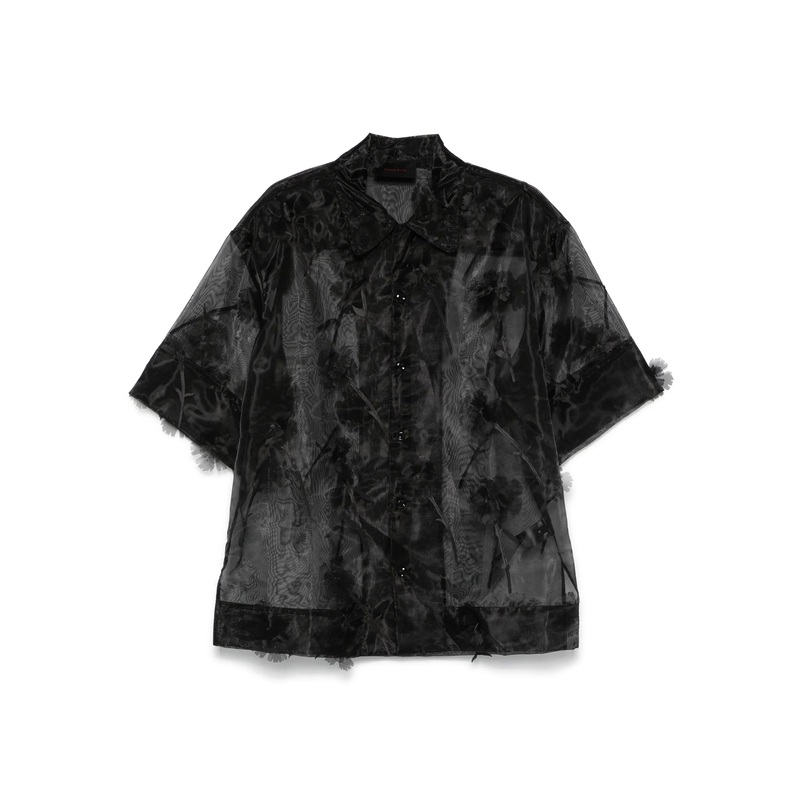 Sheer Boxy Shirt Carnation Organza