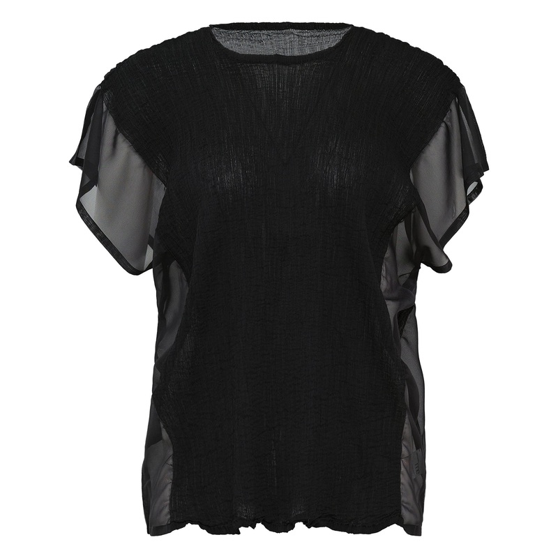 Sheer See-Through Crepe Top