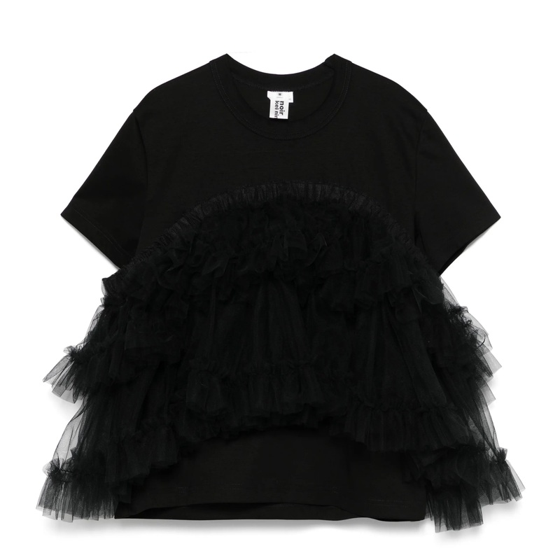Cotton Ponte Nylon Tulle Tee