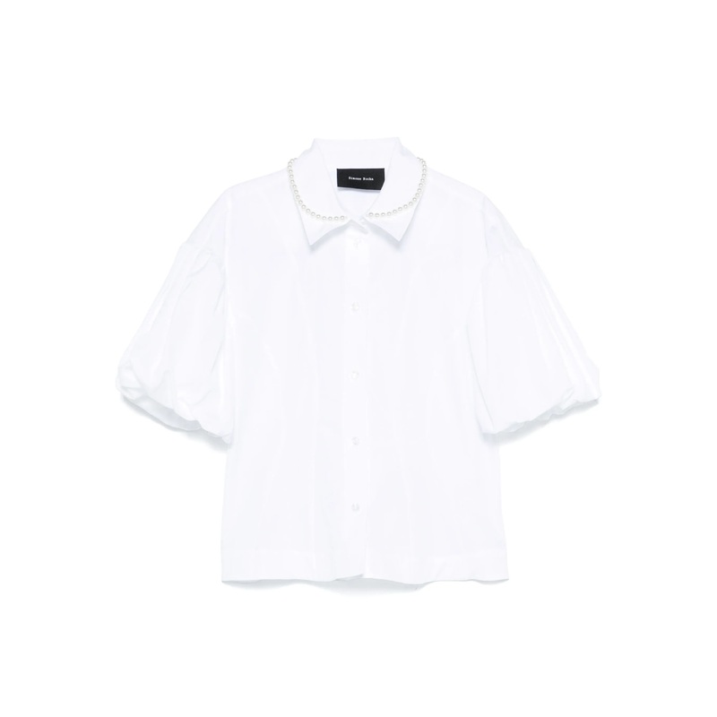 Cropped Ruffle Puff Sleeve Shirt