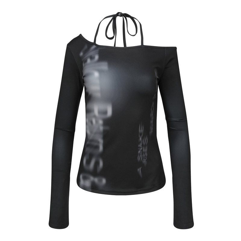 Halter Slim Fit Long Sleeve Top