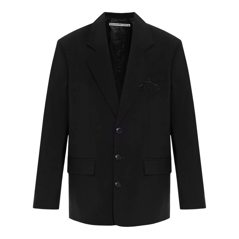 Oversized Logo-Embroidered Blazer