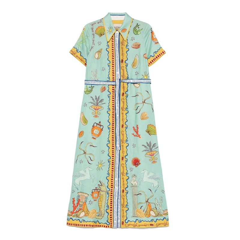 Surrealist Summer Shirt Dress
