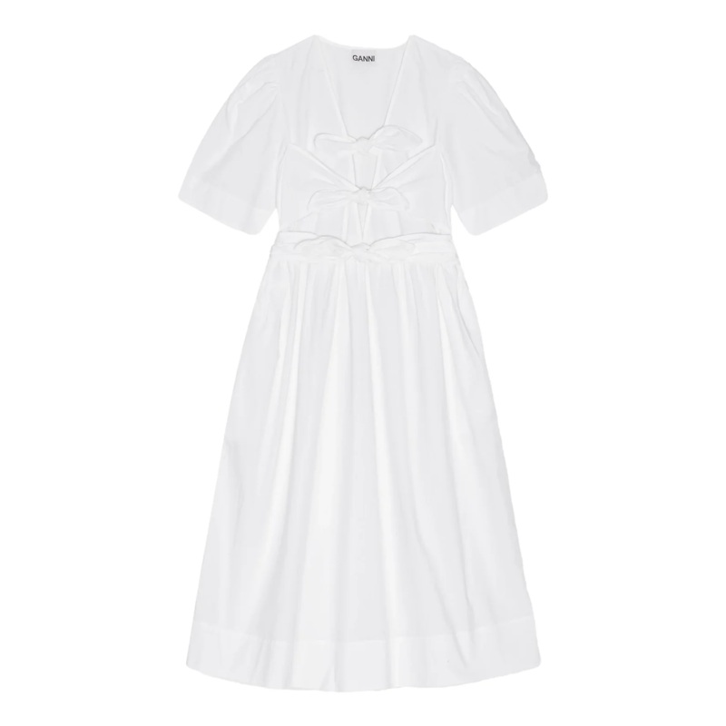 Washed Stretch Cotton Tie Strap Mini Dress