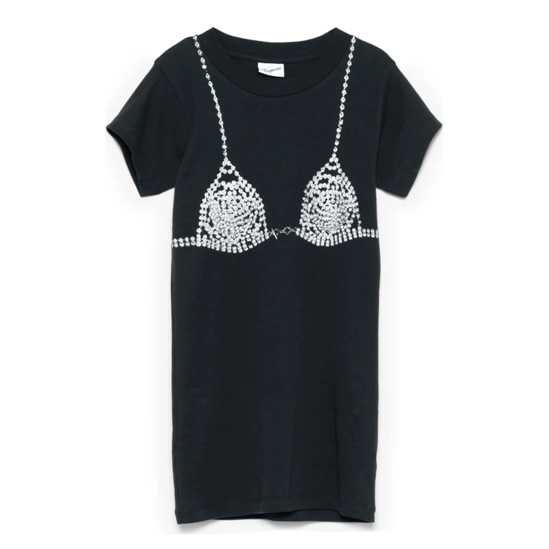 Women Diamante Bra T-Shirt