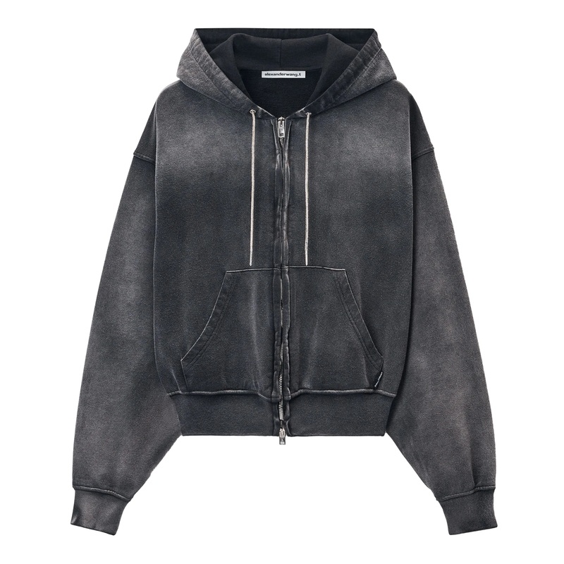 Zip Up With Rhinestone Drawcord Sweater