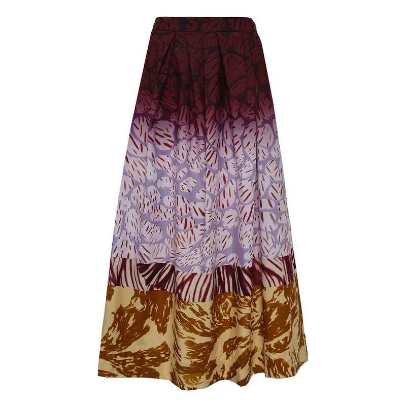 A-Line Full Midi Skirt Floral