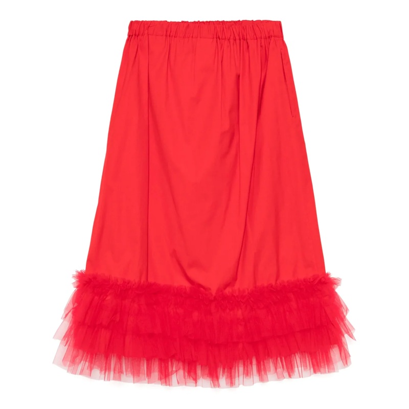 Cotton Broad X Tulle Skirt