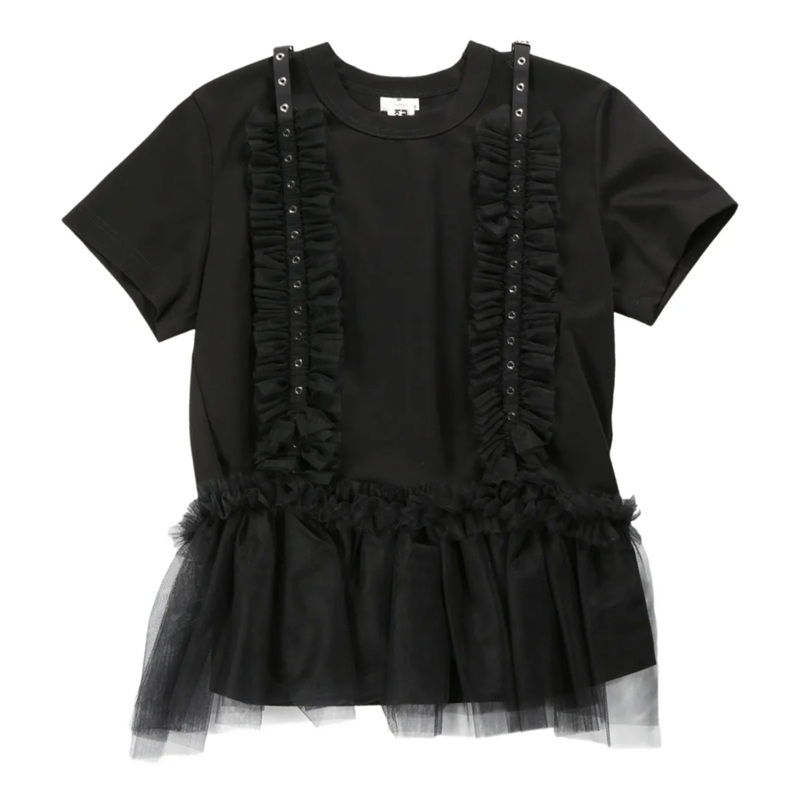 Cotton Ponte X Tulle T-Shirt