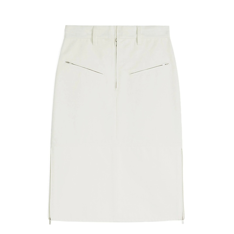 Diagonal Cotton Denim Skirt