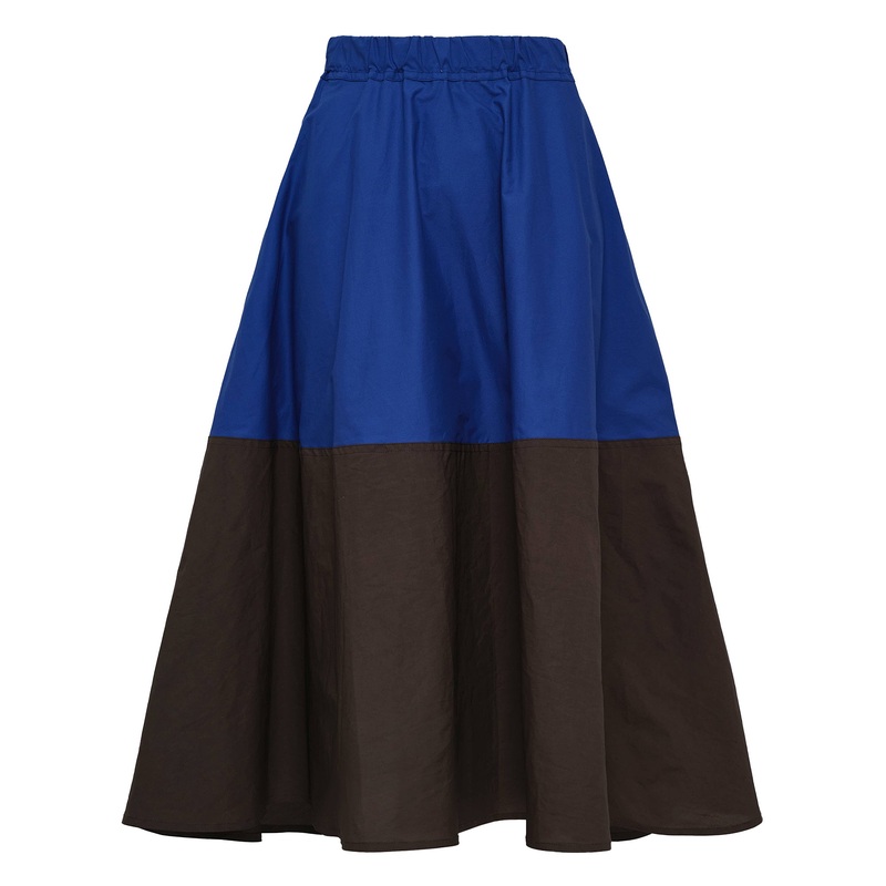 Elastic Waist With Combi Color Skirt