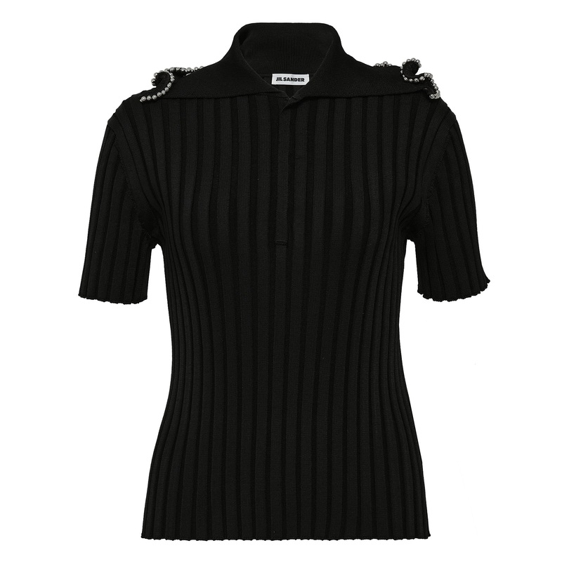 Fine Viscose Rib Knit Polo