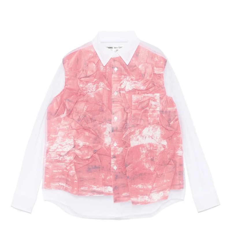 Nylon Tulle X Paper Print Blouse