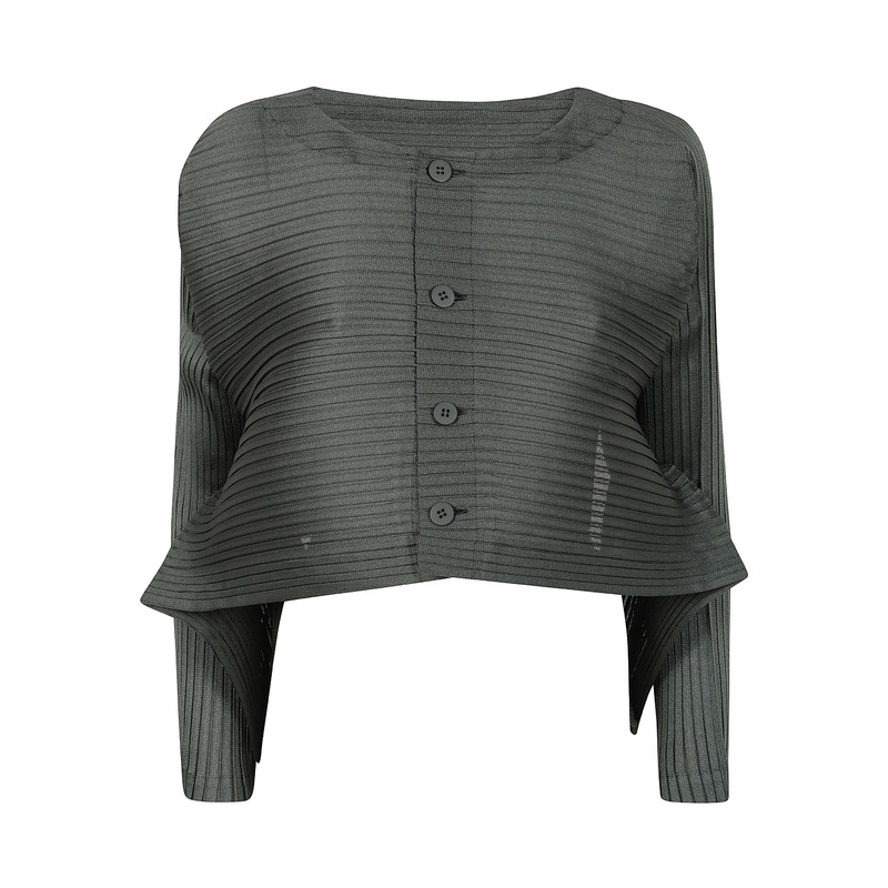 Paneled Pleats Pleated Cardigan