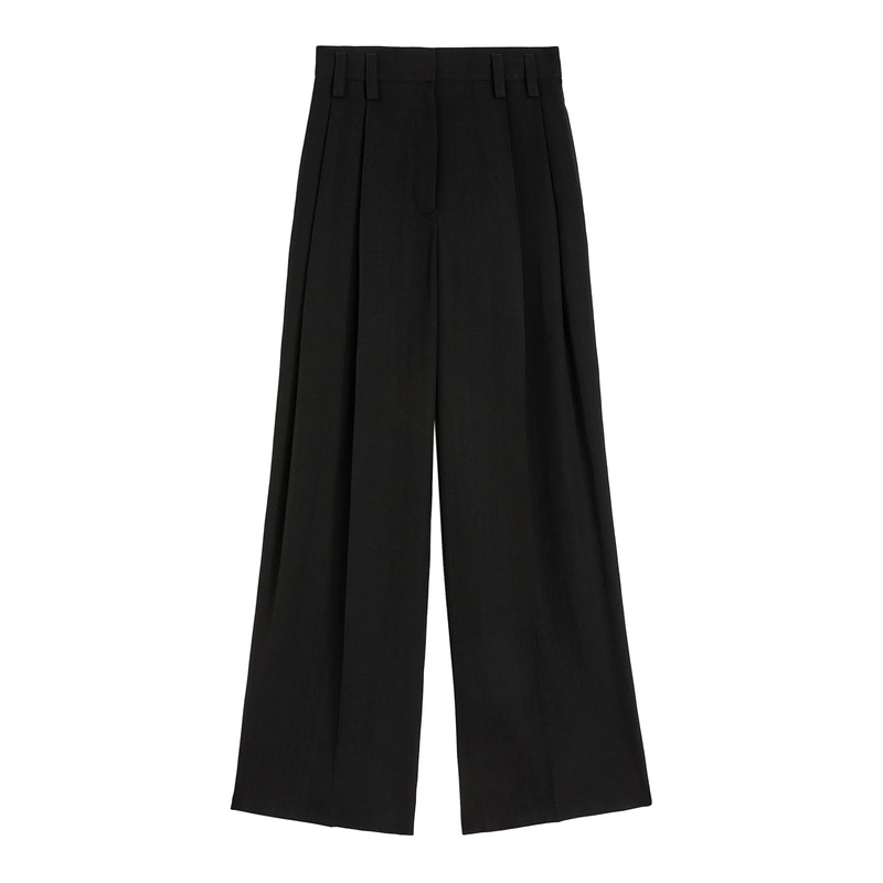 Pleated Pants Fluid Silk