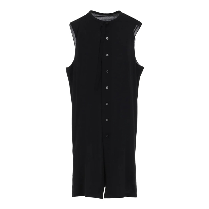 No Sleeve Printed Cardigan