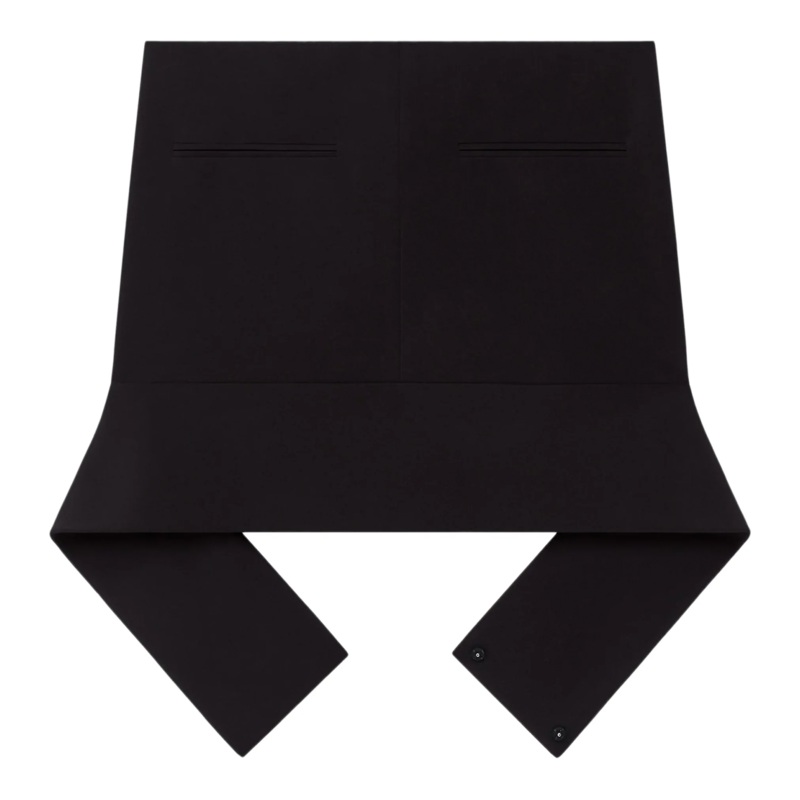 Reversed Belt Crepe Mini Skirt