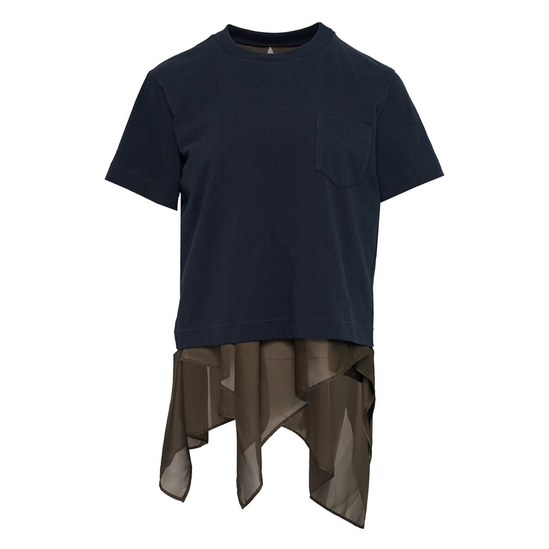 Satin x Cotton Jersey T-Shirt