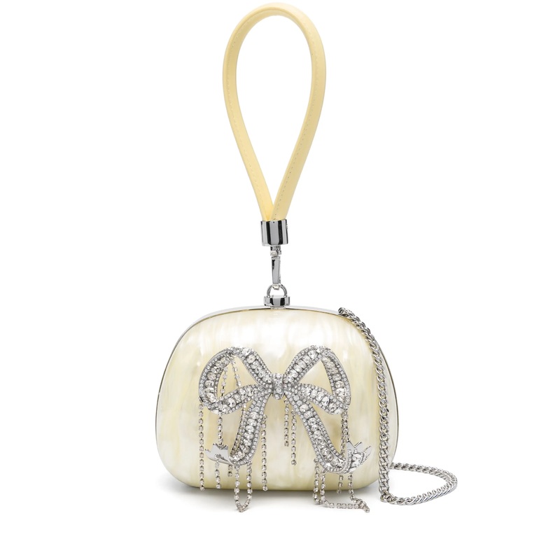 Yellow Pearl Top Handle Clutch