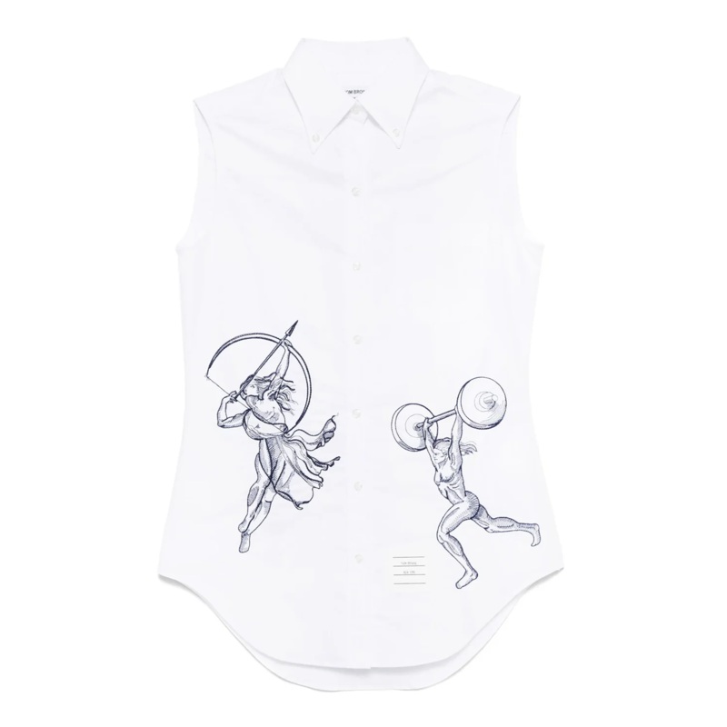 Classic Sleeveless Point Collar Blouse Women