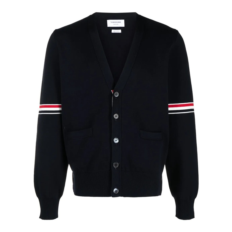 Cotton Milano Stitch V-Neck Cardigan Men