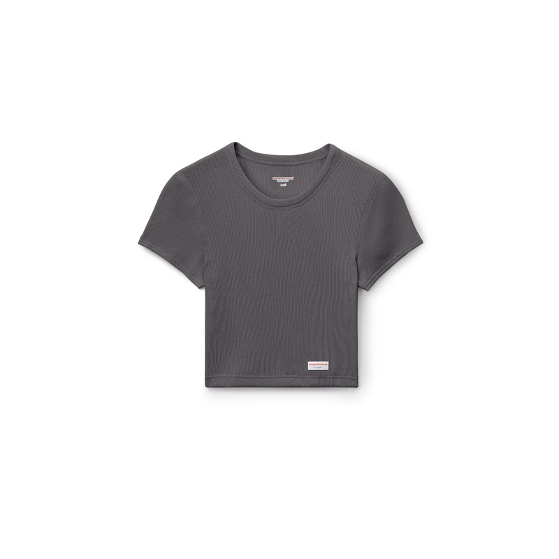 Cropped Short Sleeve Crew Neck Tee
