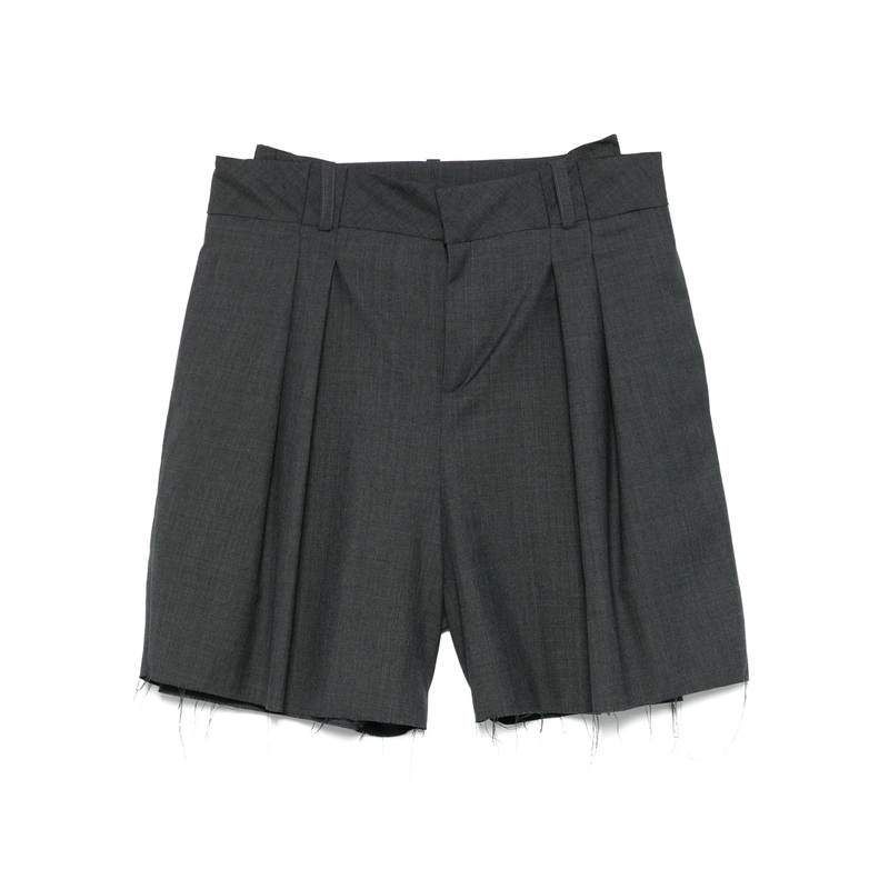 Pleated Bermuda Grey