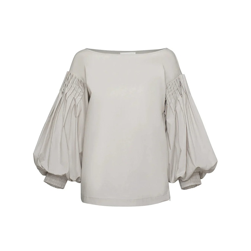 Silky Cotton Poplin Puff Blouse
