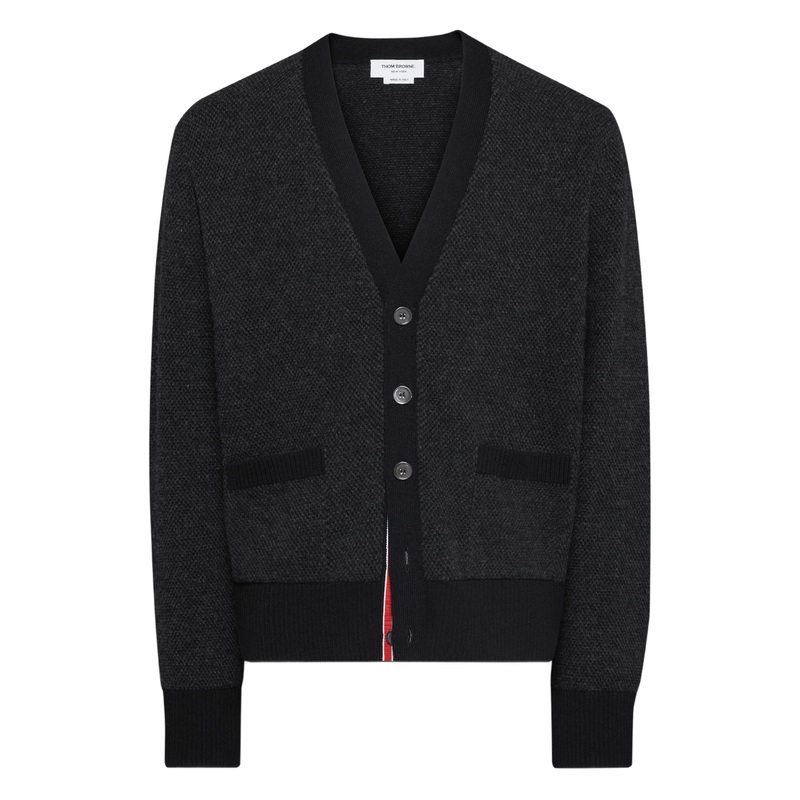 Textured Stitch V Neck Cardigan