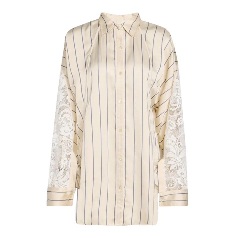Corded Lace Stripe Shirt
