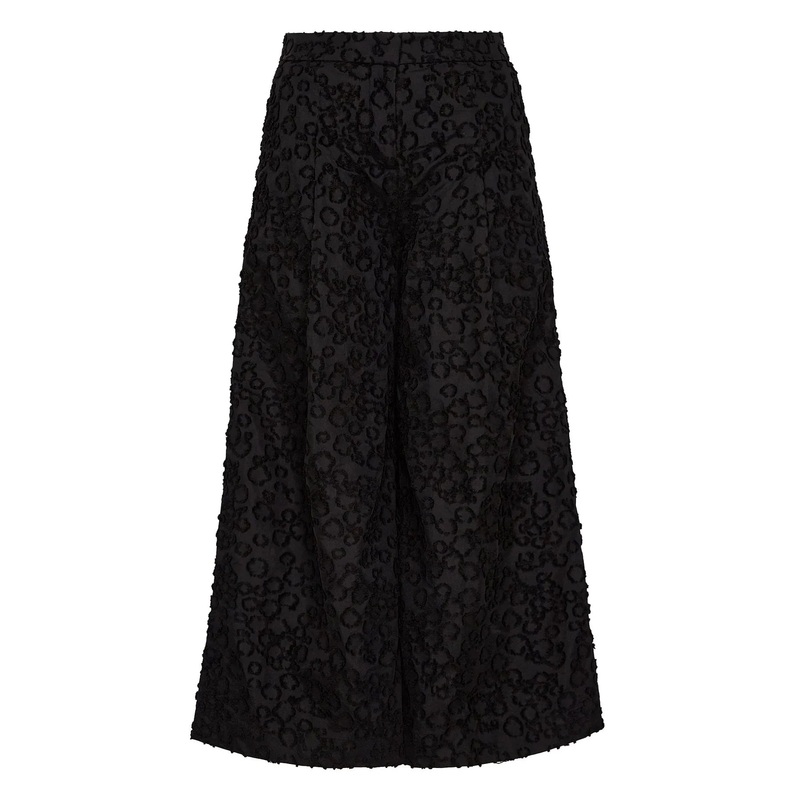 Cotton Nylon Cropped Wide Pants