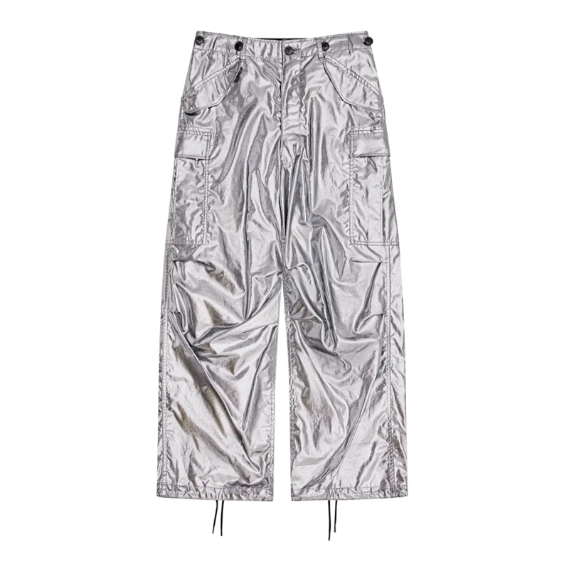 Cotton Satin Foiled Print Pants