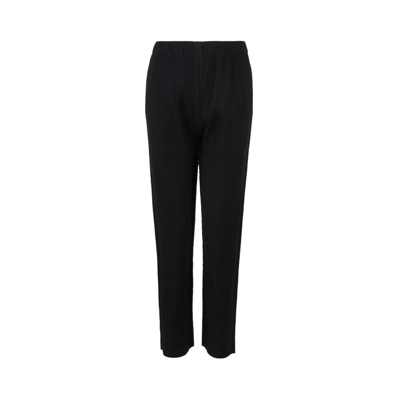 Fine Knit Pleats Black Pants