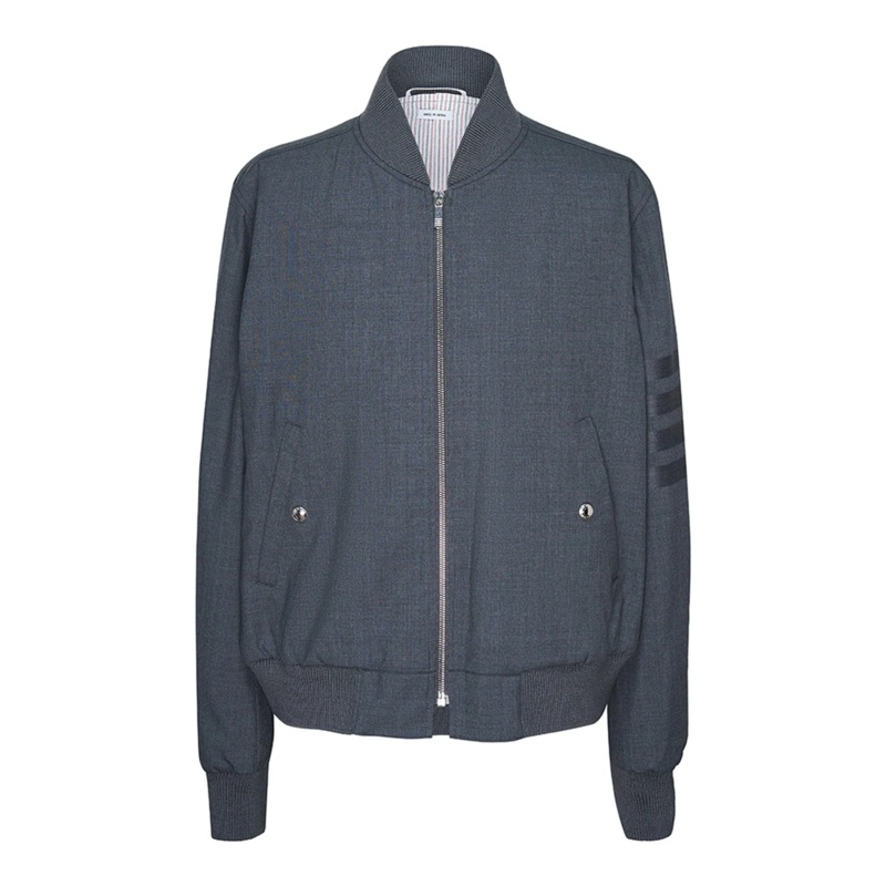 Knit Rib Blouson Jacket With 4Bar