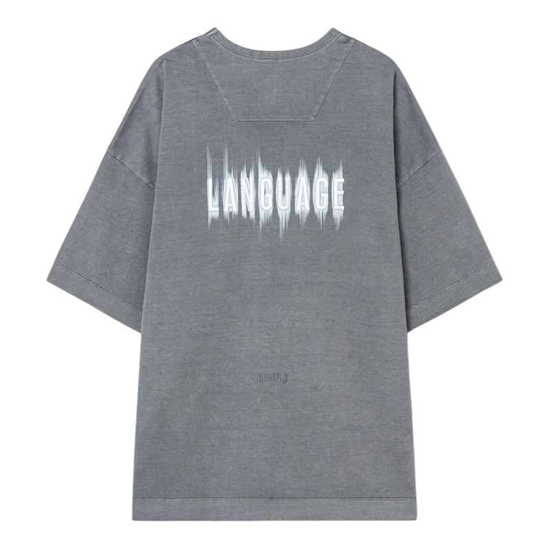 Language Lettering Dyed Overfit Tee