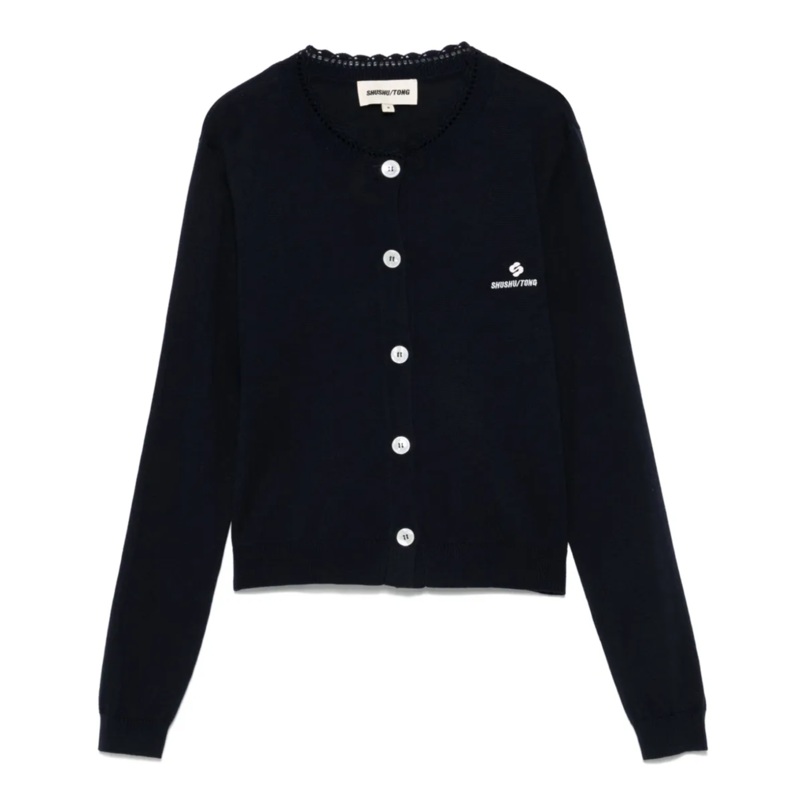 Logo-Stitch Knit Cardigan